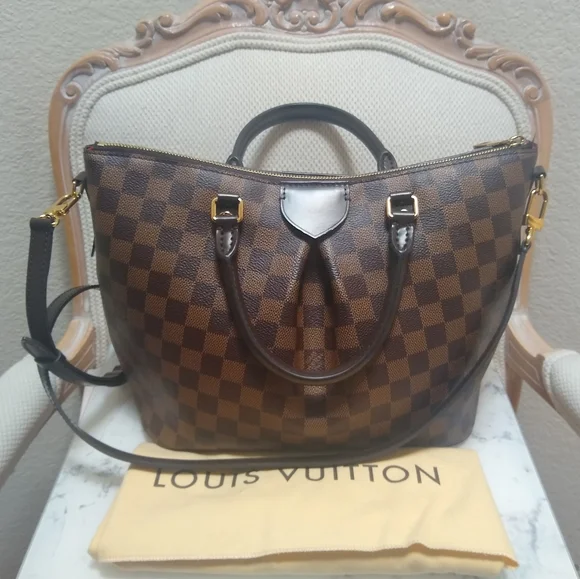 Authentic Louis Vuitton Sienna Damier Ebene MM Crossbody Bag with Strap - Picture 4 of 14
